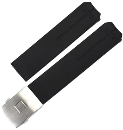 DHPLYO Compatible con Correa de Reloj de Caucho de Silicona Compatible con Correa de Reloj Impermeable Tissot 1853 Tengzhi T-Touch T013 T047T081T33 Pulsera de 20 mm 21 mm(Black-Silver Buckle,21mm)