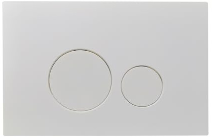 Placa de accionamiento para inodoro UWT01H-GE, placa redonda empotrada lacada blanca, 264 × 164 × 12,5 mm