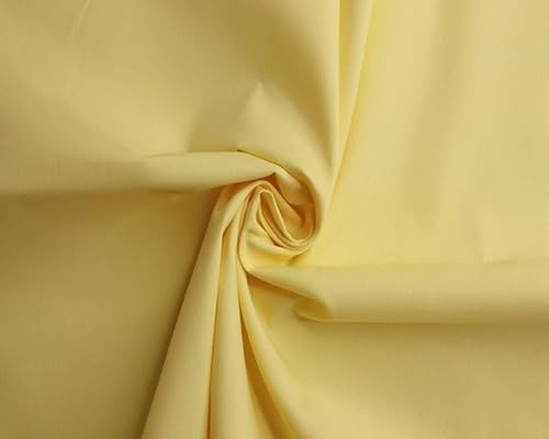 Needleberry Polycotton Fabric - Metre x 112cm - 80% Polyester 20% Cotton - Lightweight Durable Material for Sewing, Crafts & Dressmaking (Lemon, 5 Meters)
