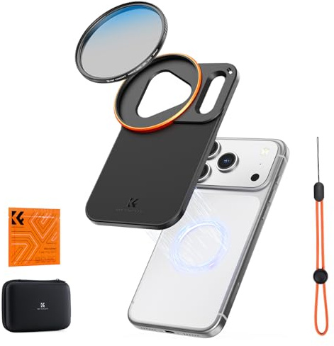 K&F CONCEPT Adaptateur de Filtre à Lentille Magnétique Double Face avec Filtre CPL 58mm, Compatible avec iPhone 17 Pro Max et Filtres à Filetage 58mm, Filtre Polarisant pour Lentille Téléphone iPhone