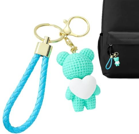 Bear Backpack Keychain, Bear Nyckelringar 3D Ornaments Hänge | Söt tecknad film Väska Tillbehör för Damer Kvinnor Skolväska Ryggsäck Handväska Väska Char