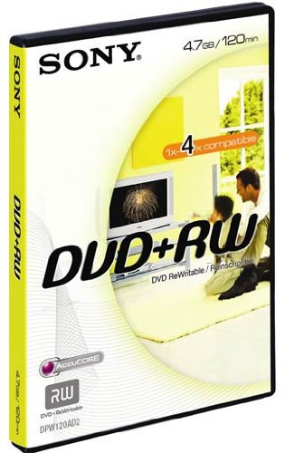 Sony DVD+RW 3DPW120AVD 4,7 GB - DVD+RW vírgenes (4,7 GB, 120 mm, 120 min, 18-30%, 0,74 µm, 1,2 mm)