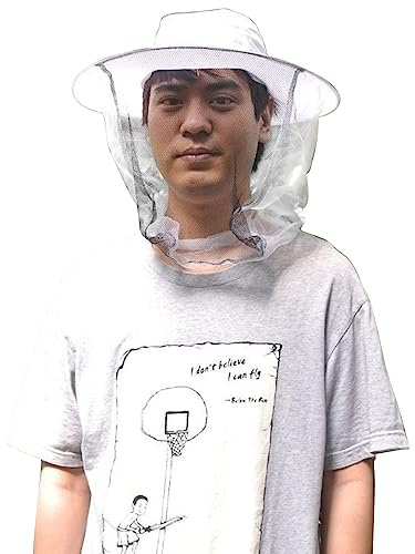 NAVADEAL White Beekeeper Beekeeping Hat with Veil Mosquito Fly Head Net Face Protection