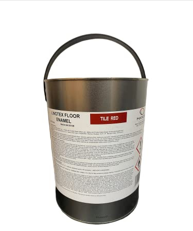 Manor Coatings (RED) TILE RED 5 Litre Professional Concrete Industrial Floor Paint Single Pack Hard Wearing Interior Paint High Gloss Showroom Finish
