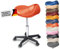 Promafit Sattelhocker Sattelstuhl höhenverstellbar - Rollhocker Drehhocker Arbeitshocker Bürostuhl mit Sattelsitz – Praxishocker Hocker ergonomisch in vielen Farben – Rückenschonend (Apfelsine)