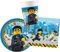 Procos 10136167B - Kinderpartyset S Lego City, 52-teiliges Set, 16 Teller, 16 Becher und 20 Servietten, Einweggeschirr, Tischdekoration, Party, Police Line
