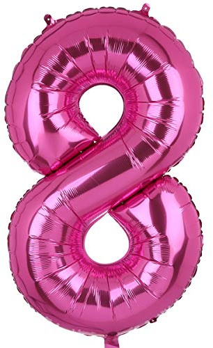 XXL Groß Rosa Zahl 8 Folienballon Luftballon Folien Mylar Riese Helium Ballon Geburtstag Party Deko Lieferungen 100 CM