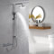 Lonheo 3-Funktionen Duschsystem ohne Armatur, Chrom Dusche Duschset Regendusche mit Umstellung, Kopfbrause(Ø 250mm), Handbrause mit 3-Strahlarten, variable Montageabstand