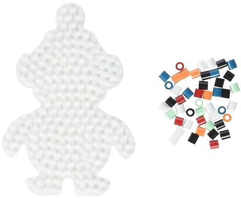 Hama Perlen 4109 Kleines Set Winter mit ca. 450 bunten Midi Bügelperlen mit Durchmesser 5 mm, Stiftplatte und Motivvorlage, inkl. Bügelpapier, kreativer Bastelspaß für Groß und Klein