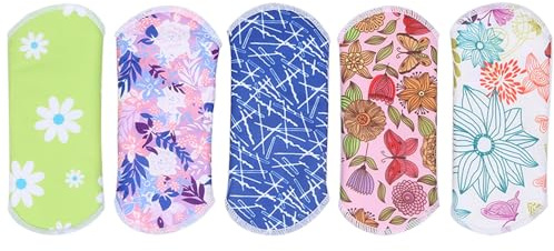5 Compresas Menstruales Reutilizables de Bambú con Carbón - Ultra Suaves, Absorbentes y Ecológicas para Flujo Ligero a Moderado - Incluye Bolsa de Lavado