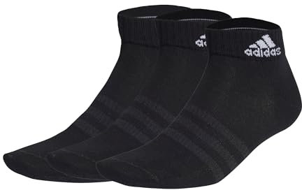 adidas Unisex - Adulto Thin and Light Ankle Socks 3 Pairs, Black / White, 4.5-6