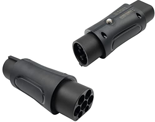 Type 2 to Type 1 Ev Charging Cable Car Charger Adapter - 32A 7.2 kW Type 2 (Power supply side) to Type 1 （car port）- 1-Phase Black Connector With Protective Case