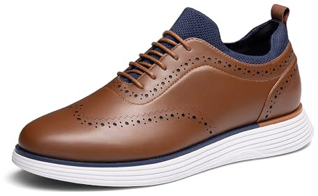 Bruno Marc Men's MaxFlex Dress Sneakers Oxfords Casual Wingtip Brogue Shoes,Size 11,Brown,SBOX2326M