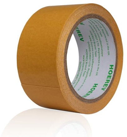 HOEREV 2 Pollici x 11 Iarde,50mm Nastro per tappeti a doppia faccia rimovibile Nastro per tappeti resistente, Nastro adesivo forte per la legatura dei tubi del tappeto