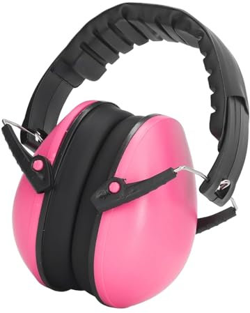 FATASH Kids Noise Cancelling Ear Muffs | Adjustable Noise Reduction up to 26dB Hearing Protection Headband | Soft Soundproof Autism Headphones | Safety Earmuffs for Travel, Festivals (Ages 2-14) Pink