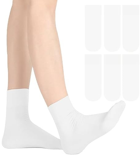 Himcus Girls Ballet Socks 3-Pack Kids Seamless Dance Socks Soft Breathable(Ballet White,S)