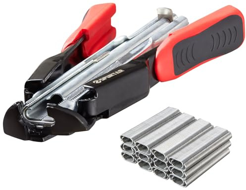 Spurtar Kit de alicates de anillo de cerdo con 1200 anillos de alimentación automática de 20MM pulgadas con resorte para alambre de pollo, valla y jaula de animales, red de aves de corral