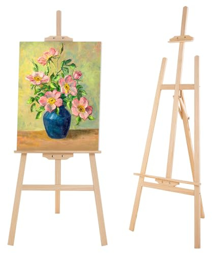 COOZEE Easel Stand for Painting, Adjustable Wooden Easels for Painting Canvas Up to 107cm, Folding Art Easel for Drawing, Wedding Sign and Poster, Suitable for Kids and Adults