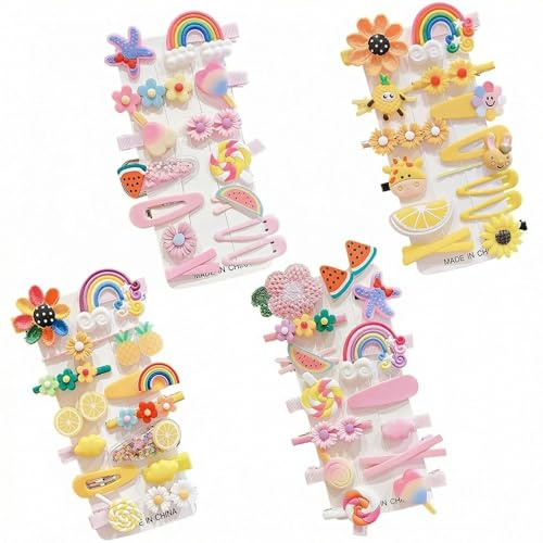 56 PCS Girl Hair Clips, Girl Hair Accessories for Kids Candy Color Hair Clips Multiple Cute Patterns Hair Accessories for Girls Kids Teens,Multiple patterns