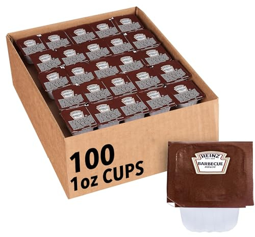 Heinz BBQ Sauce Dip Cup Single Serve Packet (1 oz Packets, Pack of 100)