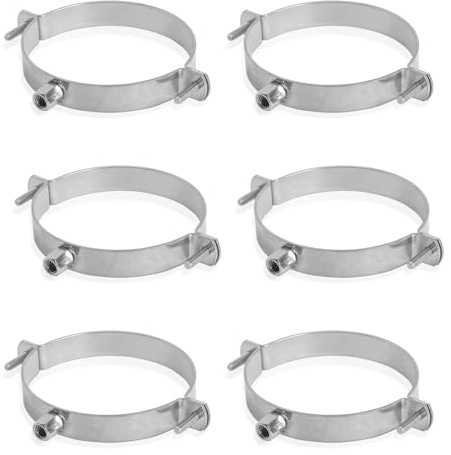 PRIOstahl® Rörklämmor av rostfritt stål V2A f. Skruvskruvar – rörhållare rörfäste rör (2 tum 1/2 tum, 70–77 mm, 8 stycken)