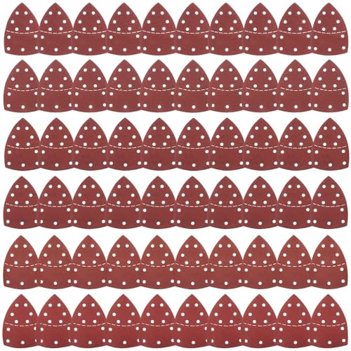 60pcs Sanding Sheets, Mouse Sandpaper for Electric Sander Triangle Sanding Pads, Fit for Bosch Multi-sander Psm 100a, Psm 200 Aes, Psm 18