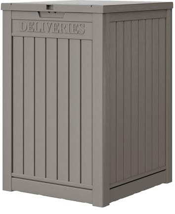 LHBGO Package Delivery Box for Outside, 48 Gallon Storage with Lockable Secure, Large Double Wall Resin Outdoor Package Delivery Waterproof Deck