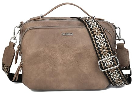 Gladdon bolso de hombro de las mujeres, bolso de hombro con cremallera, bolso crossbody, bolso de cuero pequeño