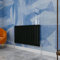 Central Heating Radiator,600x1020mm Black Horizontal Flat Single Panel Column Energy-efficient for Morden Multi-Scene
