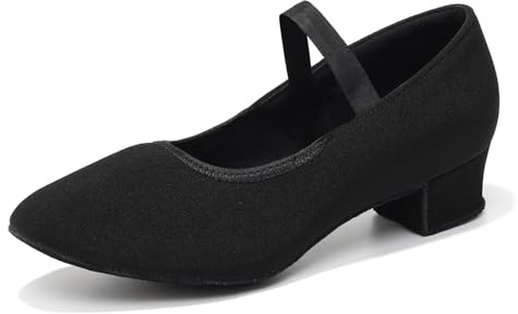 ZYXWVU Zapatos de Baile Latino Mujer Cordones Cerrados Tacón Bajo Moderno Danse carrée Practica
