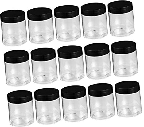 Mikinona Lot De 15 Bocaux De Conservation À Large Ouverture De 200 Ml Contenants Pour Aliments Maquillage Lotions Céréales Cosmétiques