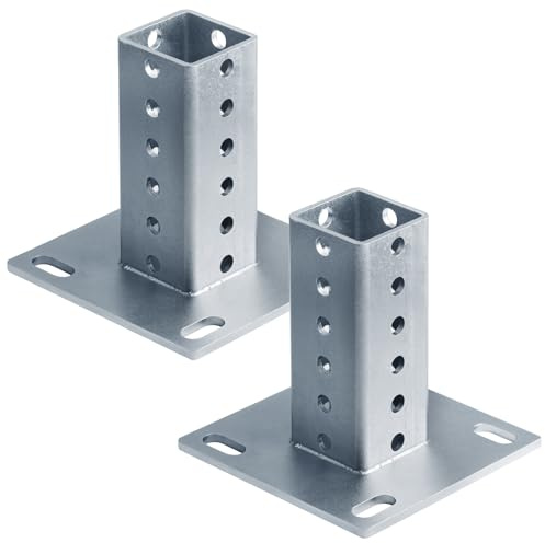 Fanmao 2 Pack Square Sign Post Anchor Base for 2 x 2 Sign Posts, Street Surface Mount Flange Base