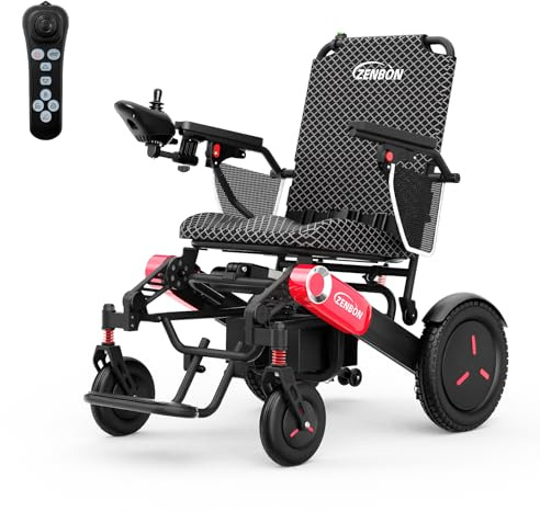 Sedia a Rotelle Pieghevole Ripiegamento Automatico: Carrozzina Elettrica per Anziani con 2 * 12AH Doppia Batteria - 700W Sedia a Rotelle Elettrica Fino a 150KG