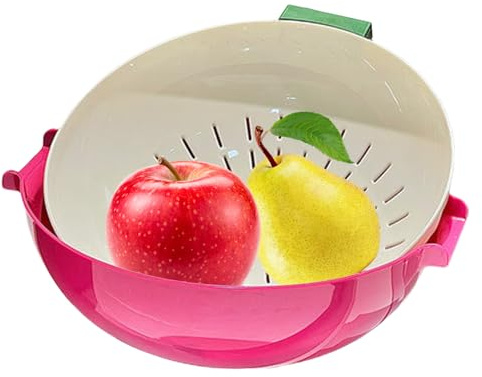Scodella per Lavare Frutta | Ciotola Per Lavaggio Frutta Con Colino,Utensili per Scolare e Pulizia, Accessori da Cucina per Frutti di Bosco, Pasta, Verdura, Picnic, Campeggio, Casa, Appartamento