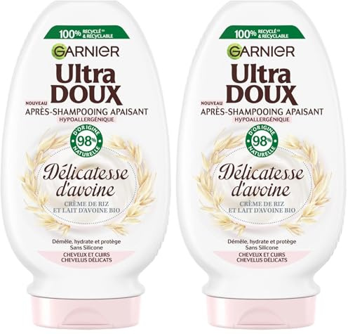 Garnier Ultra Doux Après-Shampooing Hydratant delicatesse 250 ml (Lot de 2)