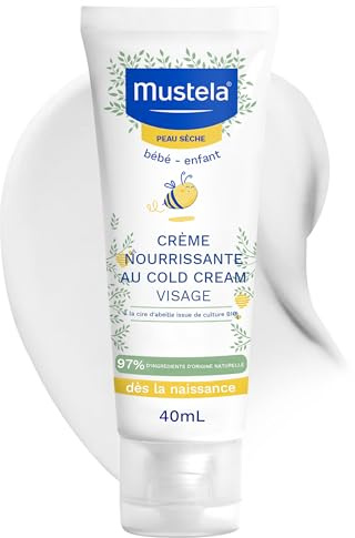 Mustela Crème Visage Nourrissante Cold Cream Bébé 40ml | Crème visage nourrit et protège la peau sèche face au froid, enrichie au cold cream, usage quotidien dès la naissance