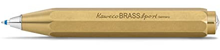 Kaweco BRASS SPORT Kugelschreiber I Business Kuli aus hochwertigem Messing I Edler Taschen-Kugelschreiber mit Herzkurvenmechanik I Robuster Druckkugelschreiber 10,5 cm