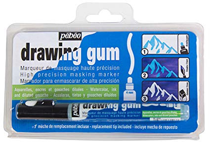 Pébéo Marqueur Drawing Gum Pointe 4 MM – Gomme à Masquer Aquarelle Liquide, Marqueur 4mm