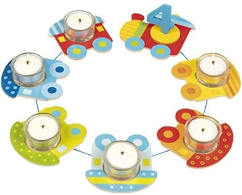 goki 60727 Geburtstagszug mit Teelichter, bunt, 72 cm lang