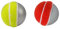Kosma Set of 2 Swing Cricket Balls | Training Ball | Half Tennis Ball | Cricket Training ball in Red with Silver & Yellow with Silver