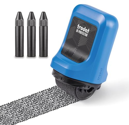 Trodat ID Protector Ink Roller – Identity Theft Protection Roller Stamp – incl. 3 Refill Inks