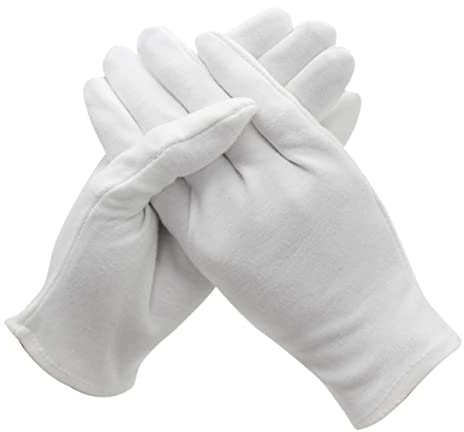 Angoily 12 Paar Baumwoll-handschuhe Anti-handschuhe Chemikalienhandschuhe Handschutzhandschuhe Mikrofaser-handschuhe Inspektionshandschuh Aus Baumwolle Weiß Verdicken Arbeit Erröten
