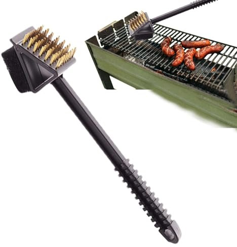 Brosse de nettoyage à long manche | Kit de grattoir de nettoyage en fil de fer pour barbecue, jardin, camping, barbecue