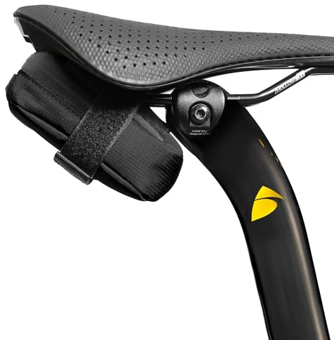 ALMSTHRE Compact Bike Saddle Bag – Midnight Black (Small) | 0.3L Bike Seat Bag (3 x 4.25 x 1.25) | Water-Resistant Ripstop, Waterproof Zipper, Internal Pocket | Durable Under Seat Storage