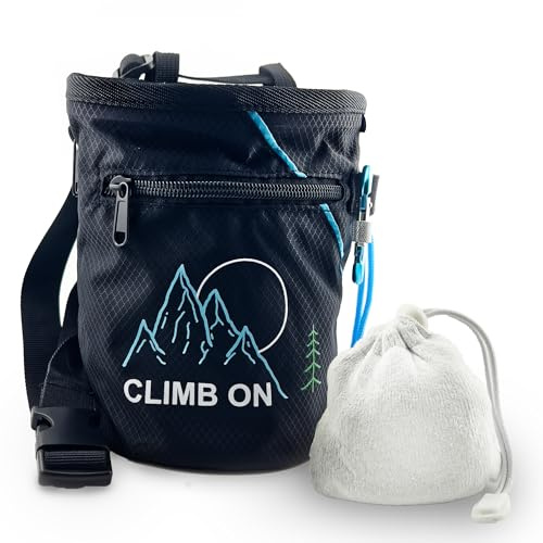 Chalk Bag + Chalk Ball for Rock Climbing, Bouldering, Top Rope | Climb On (Bag + Refillable Ball)