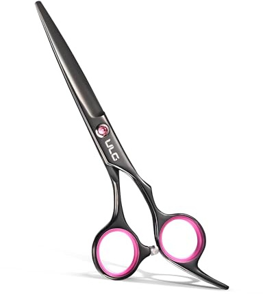 ULG Hair Cutting Scissors, Professional Hair Scissors 16.5 cm Right-Hand Razor Edge Barber Shears Salon Hair Cutting Shears Made of Japanese Stainless Steel, japanischem Hand Sharpened Black