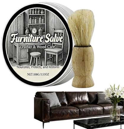 Läder soffa rengöringsbalm, multifunktionell läderreparation kräm, rengöring möbler recoloring conditioner för soffa säte bil båt golv upphölstery Care Protection, 8 x 3 cm