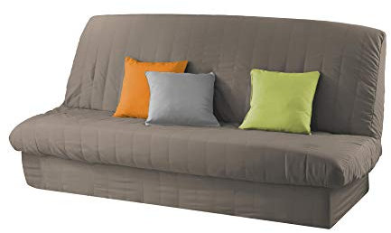 douceur d'Intérieur - 1603199, Bettcouch Schonbezug, 120 x 140 cm, 185 x 200 cm, Essentiel, Polyester Unifarben, Braun