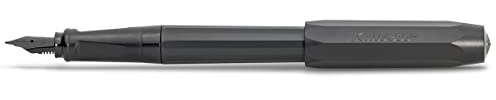 Kaweco PERKEO Füllhalter All Black I Füllfederhalter für Tintenpatronen Schulfüller in Schwarz I Anfänger Füller mit ergonomischem Griffstück zum bequemen Schreiben 16 cm I Federbreite: M (Medium)