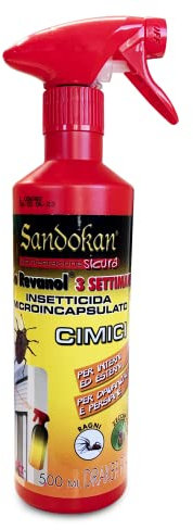 Sandokan 500ml B Revanol 3 settimane Insetticida Anti Cimici, Ragni e Zecche Microincapsulato